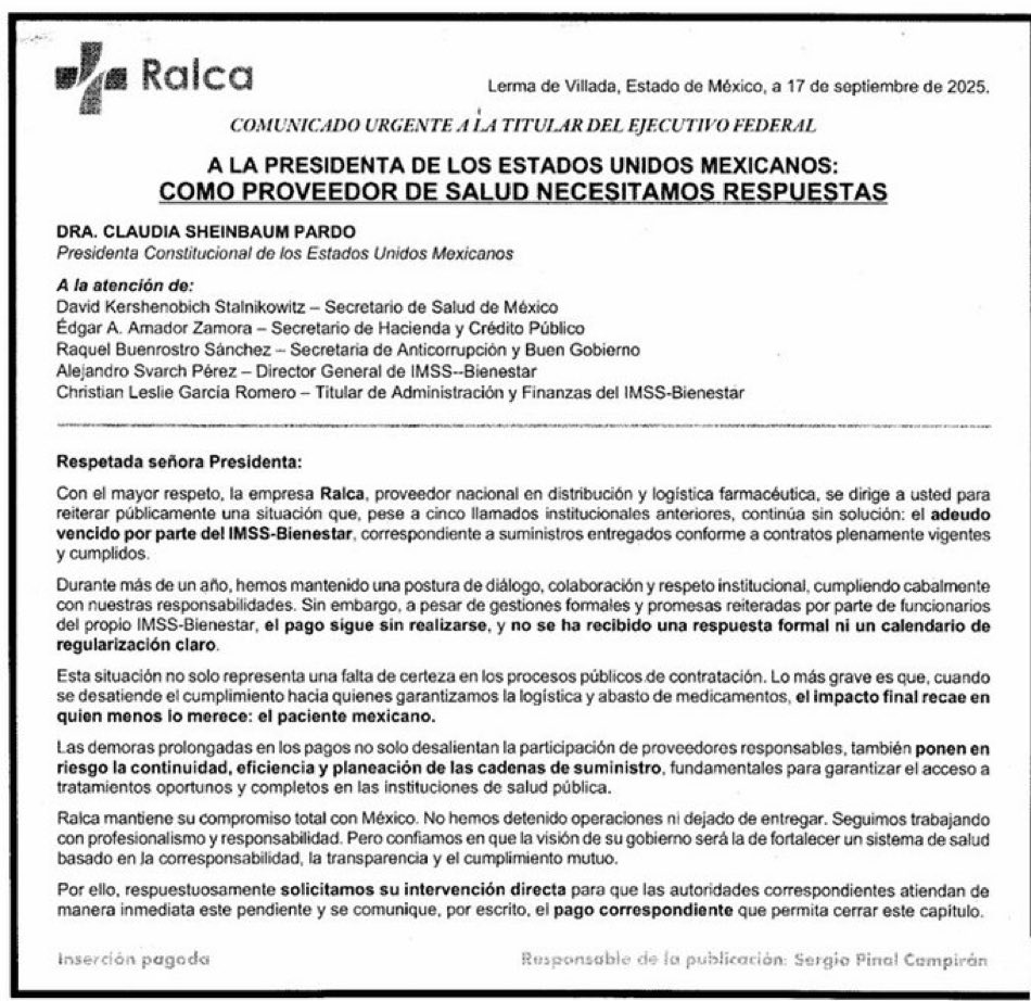 ¿Se acuerdan cuando nos dijeron que ahora si en Agosto iba a estar resuelto el abasto de medicamentos? 
Pues resulta que nosotros pagamos impuestos y los HDP del gobierno se los chingan y NO le pagan a los proveedores, les vale los que mueran o pierdan su para siempre su salud.