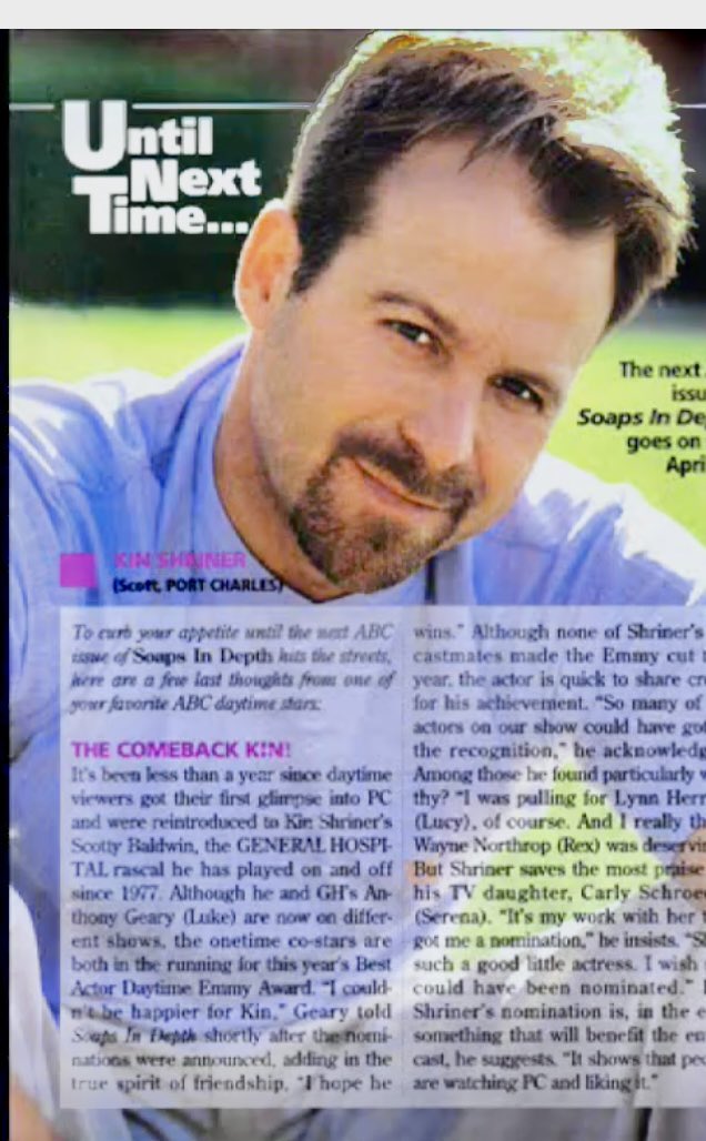 I miss the soap magazines they could always whip up a comeback or goodbye story!!