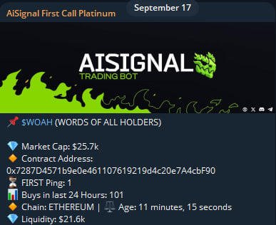 Ride The Dragon! 🐲
$WOAH 25.7k to 10.13M ATH (394x)
$HOLY 6.7k to 2.5M ATH (373x)
$VLOX 958.4k to 231.53M ATH (241x)
$ETHAI 149.2k to 24.97M ATH (167x)
$BODHI 358.6k to 23.16M ATH (89x)
<a href="/AiSignalBot/">AI Signal bot | $AISig</a> <a href="/aibasebot/">AiBase</a> <a href="/dragonpro_ai/">dragonpro</a>