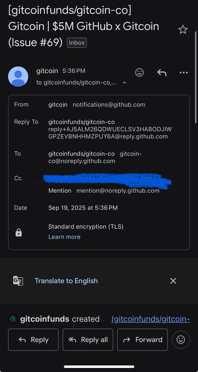 johnx25bd's tweet image. @owocki I just got a credible-looking email (from notifications@github.com) about a “GitHub x Gitcoin Developer Fund 2025”.
But it’s from “gitcoinfunds” account, and the apply link doesn’t open to the advertised URL …
Do you know anything about this?