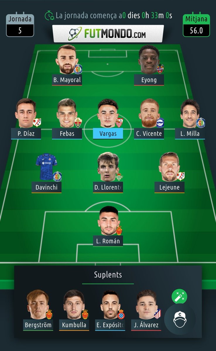 Buenas! FM prensa. Cambios para esta jornada? Tengo a Gorrotxa tambien. Gracias mil!!!

<a href="/RemateFantasy/">Remate Fantasy</a> 
<a href="/DudasFootball/">Dudas Football</a> 
<a href="/asejorpicas/">AseJornadaPicas ♠️ JP</a> 
<a href="/OnogomezG/">Ono Asesor Futmondo</a> 
<a href="/onlyfantasytips/">Only Fantasy Tips ⚽️</a> 
<a href="/TUFANTASY1/">TU FANTASY</a> <a href="/biwengerlaliga/">Biwenger LaLiga</a> 
<a href="/AsesorMaldini/">AsesorMRMaldini</a>  <a href="/Asesor_Fantasy/">Asesorías Fantasy 🕵️‍♂️</a> <a href="/AsesorCuler/">Asesor Culer</a> <a href="/ElBielsaFantasy/">El Bielsa Del Fantasy</a> <a href="/BrokerFantasy/">Broker Fantasy 📈💸</a>