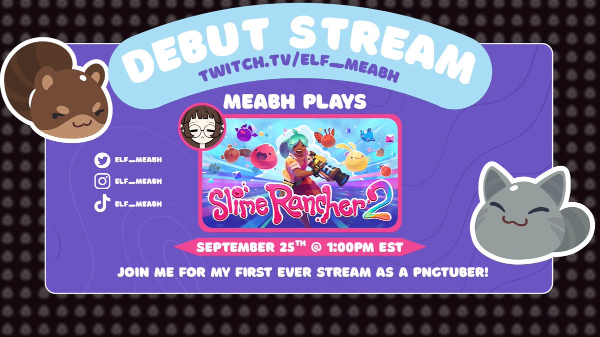 elf_meabh's tweet photo. My FIRST STREAM EVER omgosh I'm so excited, Slime rancher 2 is finally coming out of beta!!!! I can't wait to show it to you, so join me on twitch on September 25th!
#Vtuber #pngtuber #slimerancher #slimerancher2 #meabh #twitch https://t.co/0sOA0R38oO