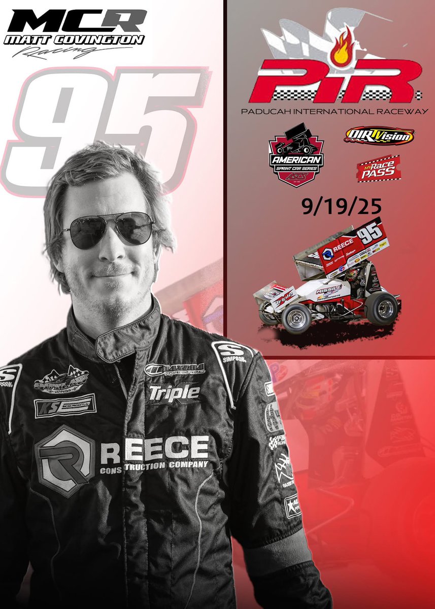 Matt Covington 95 (@mattcovington95) on Twitter photo RACE DAY!!
Back at it tonight with the <a href="/ASCSRacing/">American Sprint Car Series</a> here at <a href="/PaducahRaceway/">Paducah International Raceway</a> .
Live Stream:
๐ฅ๏ธ<a href="/dirtvision/">DIRTVision</a>
Scoring and lineups:
๐ฑ<a href="/MyRacePass/">MyRacePass</a>
Merch: shopmattcovington.com RACE DAY!!
Back at it tonight with the <a href="/ASCSRacing/">American Sprint Car Series</a> here at <a href="/PaducahRaceway/">Paducah International Raceway</a> .
Live Stream:
๐ฅ๏ธ<a href="/dirtvision/">DIRTVision</a>
Scoring and lineups:
๐ฑ<a href="/MyRacePass/">MyRacePass</a>
Merch: shopmattcovington.com
