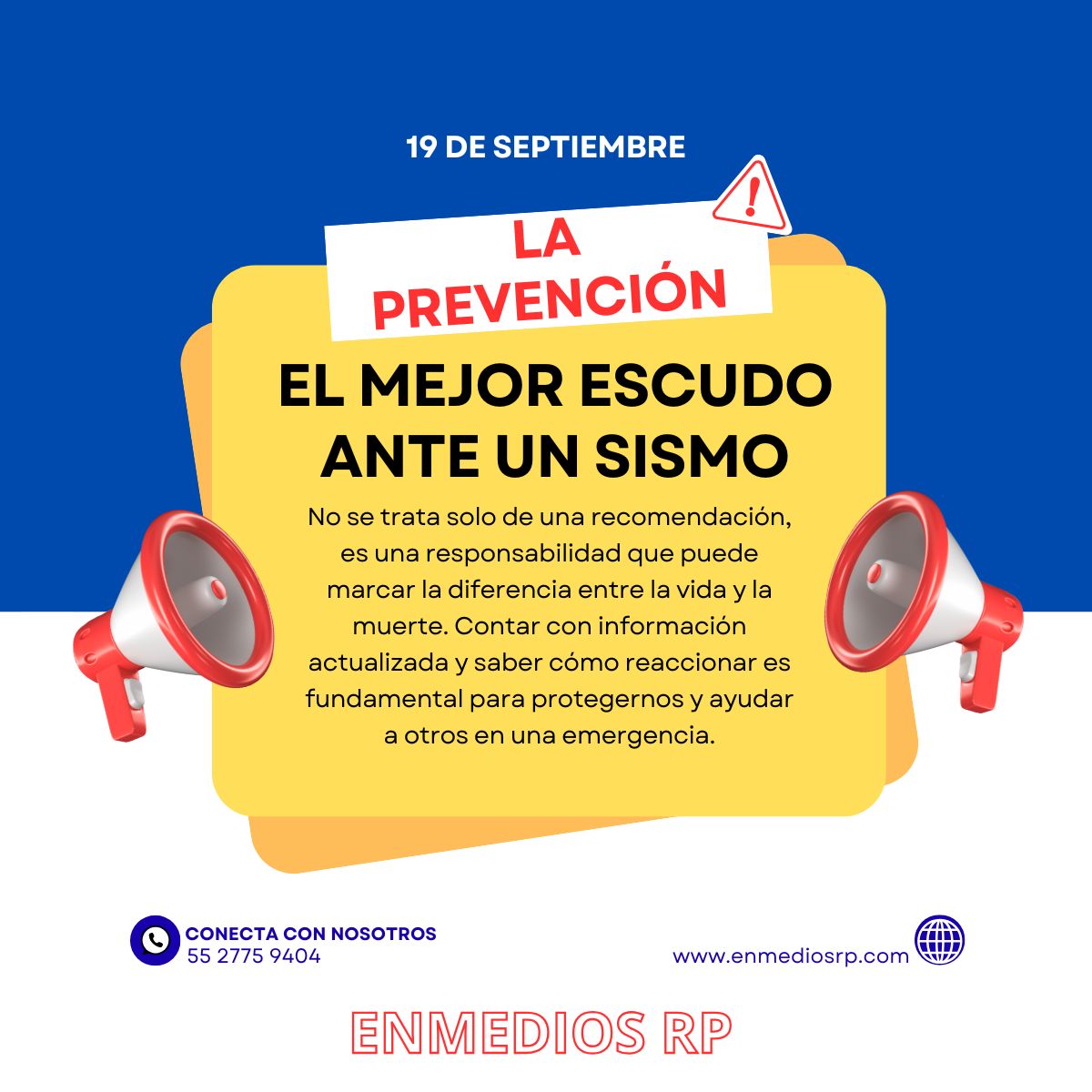 El 19 de septiembre nos recuerda que la prevención ante sismos salva vidas. ¿Tienes un plan práctico y una mochila de emergencia lista? Lee nuestro contenido en LinkedIn para estar un paso adelante: goo.su/qm7Kj
 #Sismo #Prevención #Seguridad #19septiembre #EnmediosRP