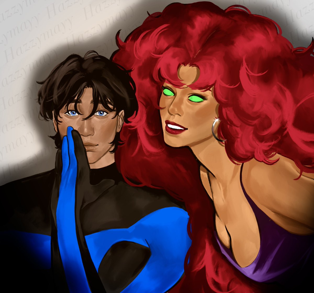 hazzy_mayy's tweet image. He frog u swan or something like that #nightwing #starfire