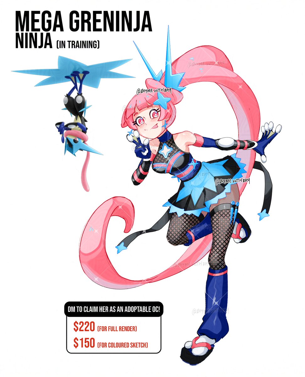 🥷🐸Mega Greninja but make her a newbie ninja! 👉👈