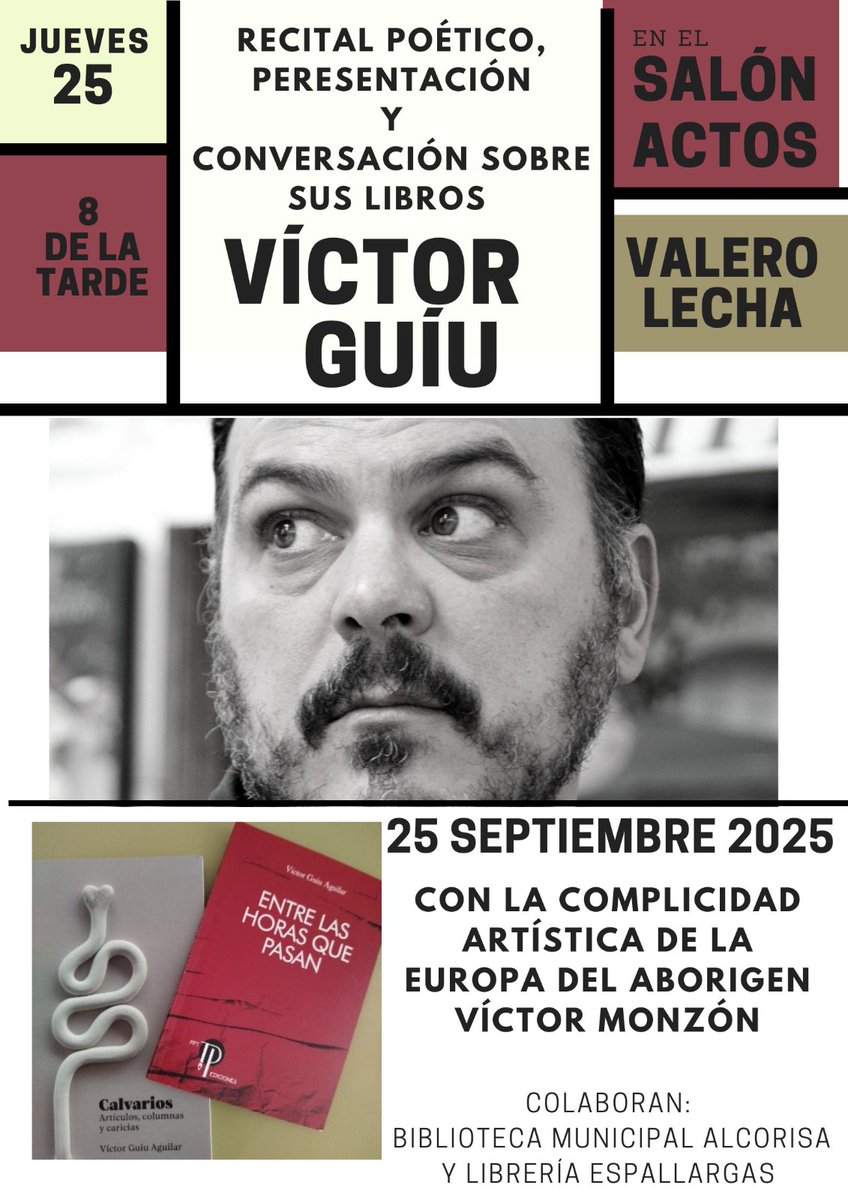 Siempre es un placer volver a la que es mi segunda casa #Alcorisa. Siempre bien acompañado. Os esperamos en la presentación de "Calvarios" y "Entre las horas que pasan". Con La Europa del Aborigen, mi gran amigo Víctor Monzón, Maite y Carmen, de Librería Espallargas.
<a href="/edfragolino/">Ediciones Fragolino</a>