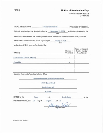Notice of Nomination Day Reminder