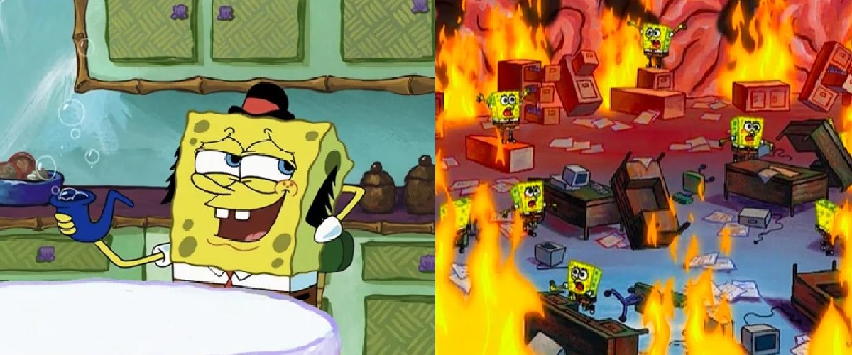 The first few weeks of working on a game vs the last few days