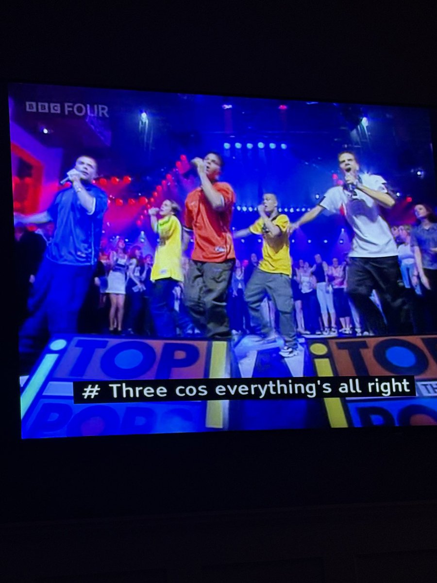 Top of the Pops Fridays on BBC Four … hubbys never seen my boyband mode activated .. rapped away to every word of Got The Feelin’ <a href="/itsfiveofficial/">Five</a> can NOT wait for November x