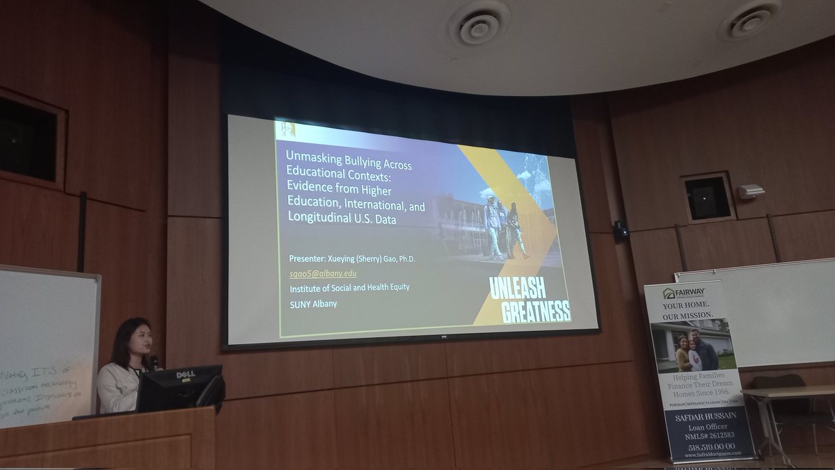 CapDistPostdocs's tweet image. The third speaker is Dr. Sherry Gao from U. Albany, talking about bullying across educational pipeline #postdoc