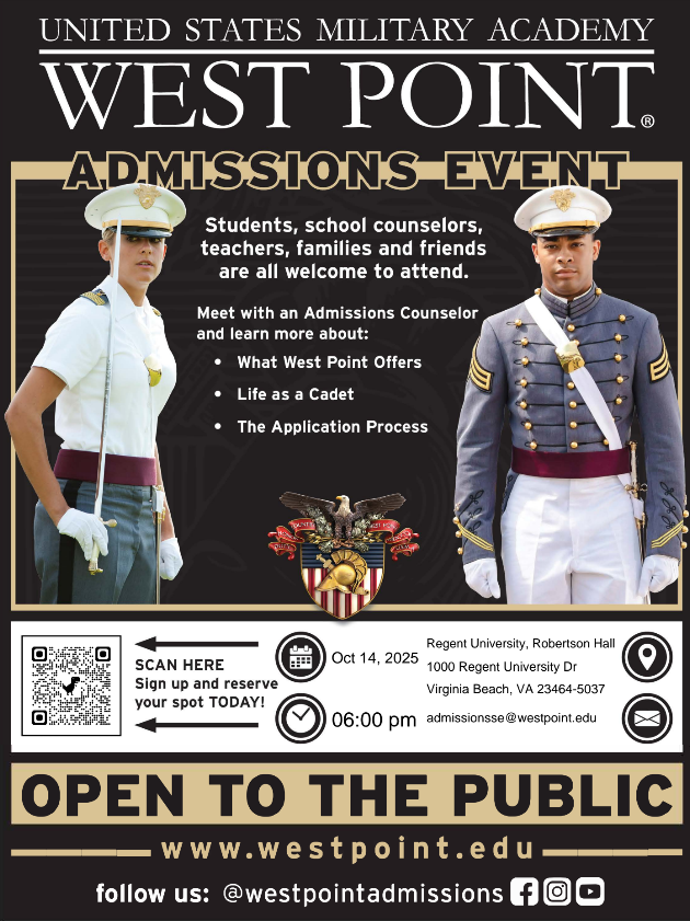 DCHGuidance's tweet photo. A great opportunity for students interested in a military academy!! https://t.co/8dpNikVeyL