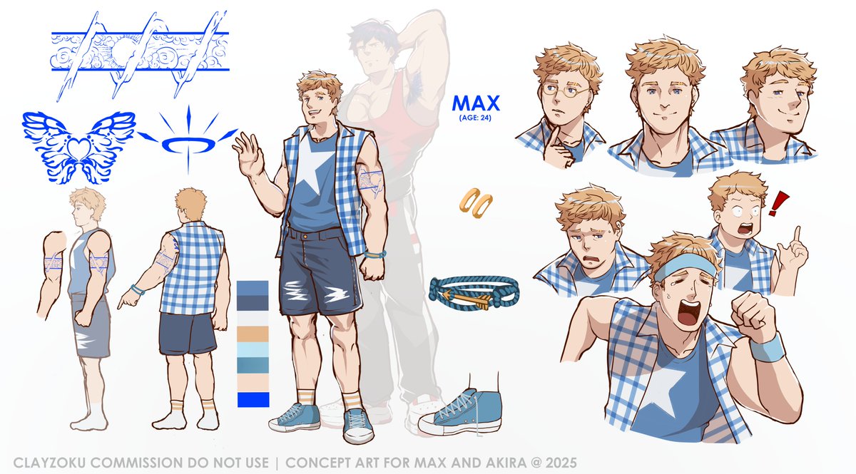 Random__Captain's tweet image. My boys with their signature looks! 🤩🤩🤩
Thank you @CLAYZOKU for making these awesome character sheets! ❤️❤️❤️
It was a pleasure working with you! 🥰🥰🥰
#bara #yaoi #muscles #nsfw #musclegrowth #ocart #commission #commissionart #bl #gay