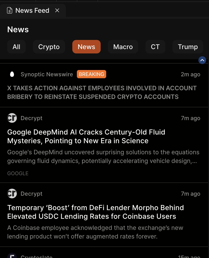 Kiyotaka now integrates real-time feeds from <a href="/SynopticCom/">Synoptic</a>. Monitor tweets, breaking news, Trump's Truth Social posts, and a lot more—all with low latency, directly from your charts.

Everything you need to get the market's pulse, in one place.