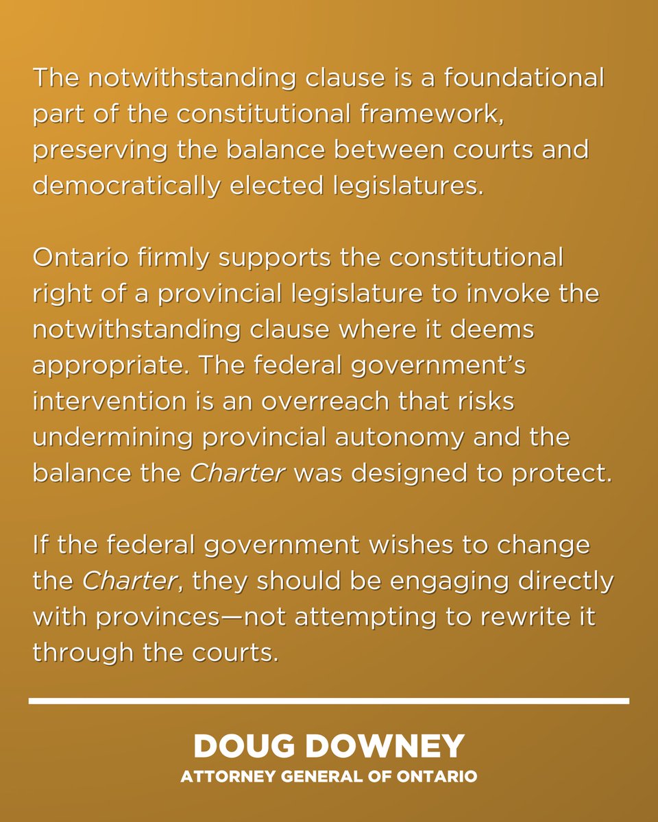 Please see my statement in response to the federal government’s intervention before the Supreme Court.