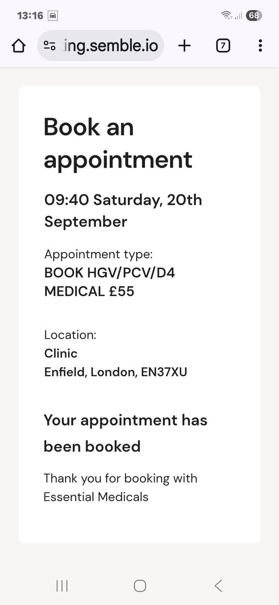 Hgv medical booked for Saturday morning.  A every year thing now to see if im still alive 🤣🤣