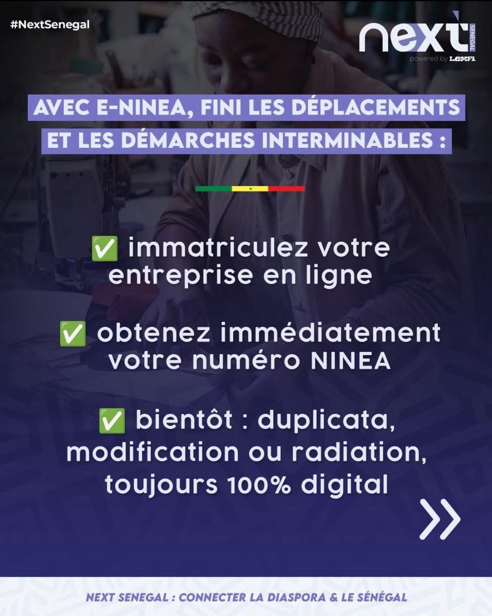 BakhdadO's tweet photo. Le New Deal technologique n’est plus un simple slogan, c’est une réalité.

🇸🇳👉🏾 Votre NINEA en un clic ! https://t.co/b2UZaqOIPK
