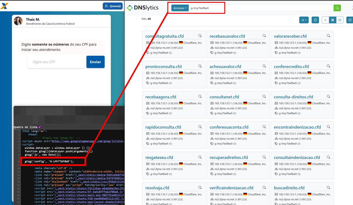 SwitchToThread's tweet image. A large phishing campaign is impersonating Caixa Econômica Federal [Brazil]

resgatebr[.]blog/cx/final/ ➡️(&apos;config&apos;, &apos;G-LMY7TWF8W9&apos;);

consultagratuita[.]cfd
recebasuavalor[.]cfd
valorareceber[.]cfd
prontoconsulta[.]cfd
achesuavalor[.]cfd
conferecredito[.]cfd
recebaagora[.]cfd…