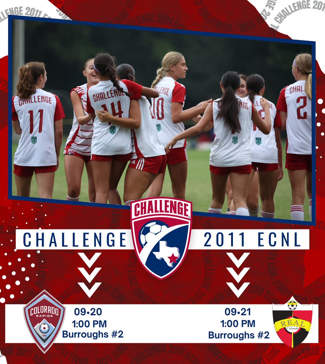 ⬇️WEEKEND SCHEDULE ⬇️

🗓️ 09.20.25
🆚 Colorado Rapids
⏰ 1:00 PM
📍 Burroughs Park - Field 2

🗓️ 09.21.25
🆚 Colorado Real National
⏰ 1:00 PM
📍 Burroughs Park - Field 2

<a href="/PrepSoccer/">Prep Soccer ⚽️</a> 
<a href="/TopDrawerSoccer/">TopDrawerSoccer</a> 
<a href="/ImYouthSoccer/">ECNL/GA/Recruiting/College Soccer</a> 
<a href="/ECNLgirls/">ECNL Girls</a> 
<a href="/ChallengeSoccer/">Challenge Soccer Club</a>