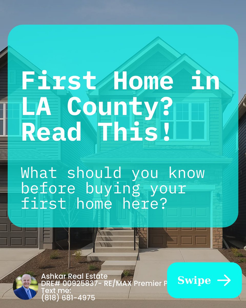 AshkarFred's tweet image. Buying your first home in LA County? 🏡 Remember this: Get pre-approved, inspect thoroughly, and don&apos;t rush! Your future self will thank you. Need guidance through Arcadia or Glendale? We&apos;ve got your back. What&apos;s your top home-buying concern? Drop it here! #FirstHomeTips