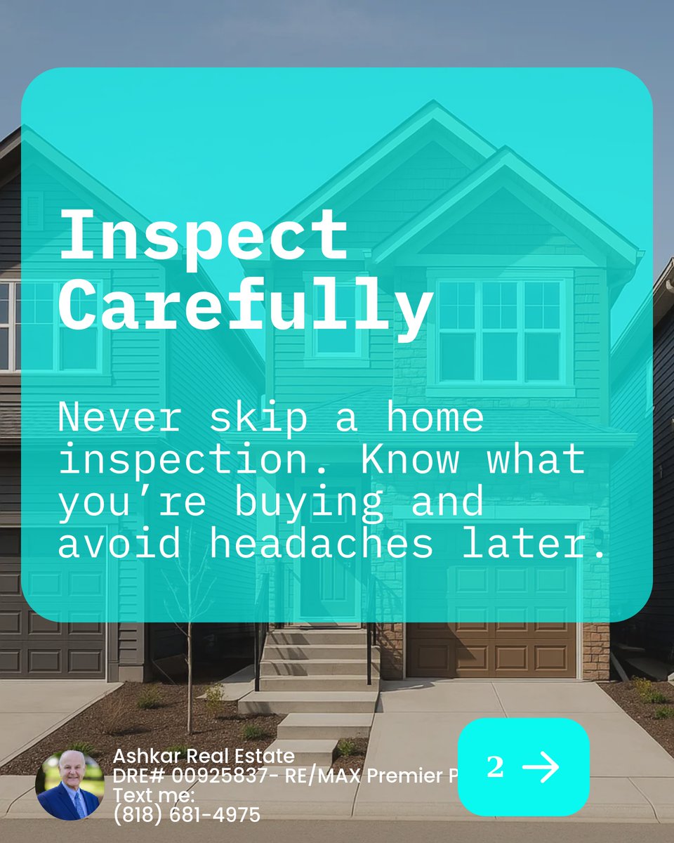 AshkarFred's tweet image. Buying your first home in LA County? 🏡 Remember this: Get pre-approved, inspect thoroughly, and don&apos;t rush! Your future self will thank you. Need guidance through Arcadia or Glendale? We&apos;ve got your back. What&apos;s your top home-buying concern? Drop it here! #FirstHomeTips