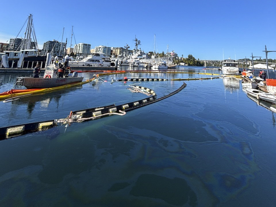 #UPDATE - A Unified Command w/ #USCG and WA Ecology has been established to mitigate the pollution caused by the sunken tug in the Bremerton Marina. Containment boom, absorbent pads, and skimmers are in use to clean up the fuel and oil.
Full Release: tinyurl.com/2zhm33rb