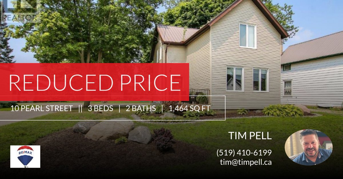 tim_pell's tweet photo. 📍 Reduced Price 📍 This recently reduced home at 10 Pearl Street in Tillsonburg won't last long, so, don't wait to set up a showing! Reach out here or at (519) 410-6199 for more information!

SELL WITH PELL! https://t.co/iXoex3bMVW https://t.co/3lQsewxQFt