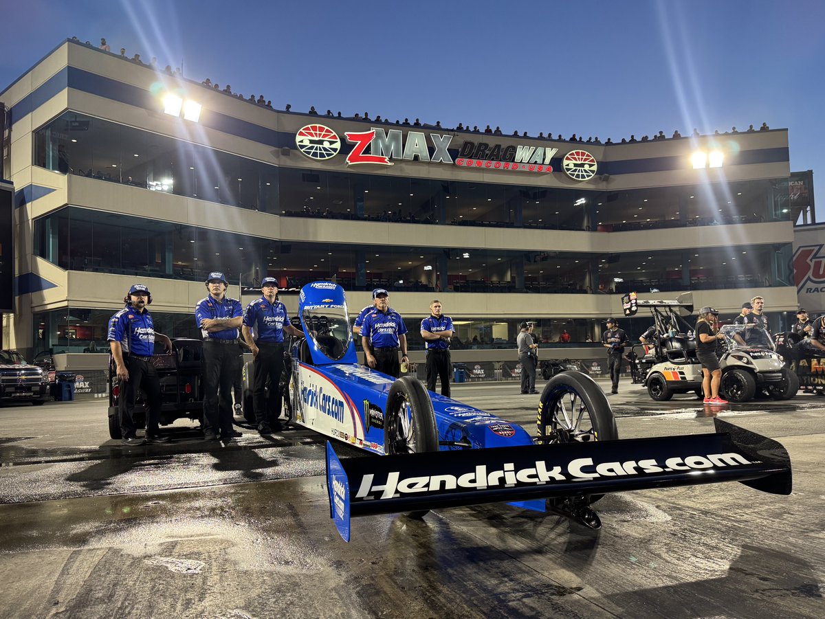 NHRA's tweet image. With a 3.698 at 338.85 mph, @BrittanyForce takes over the provisional No. 1 qualifying spot on Friday night at the #CarolinaNats!