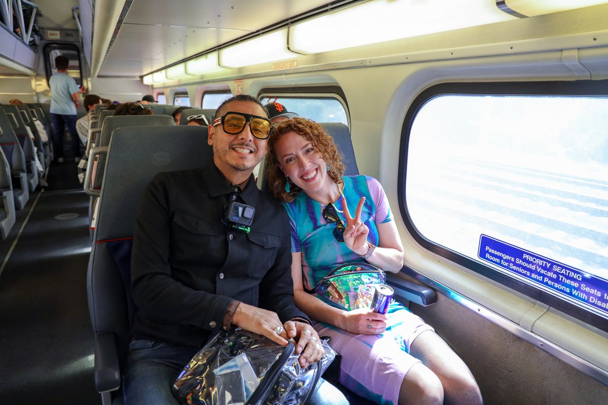 Caltrain's tweet image. Celebrate #transitmonth this weekend by riding our electric trains to @portolafestival - just a brisk walk away from 22nd St! Map your route and get more info at caltrain.com/portola-fest

p.s. who are you most excited to see perform this weekend? (we're a fan of dom dolla🤭)