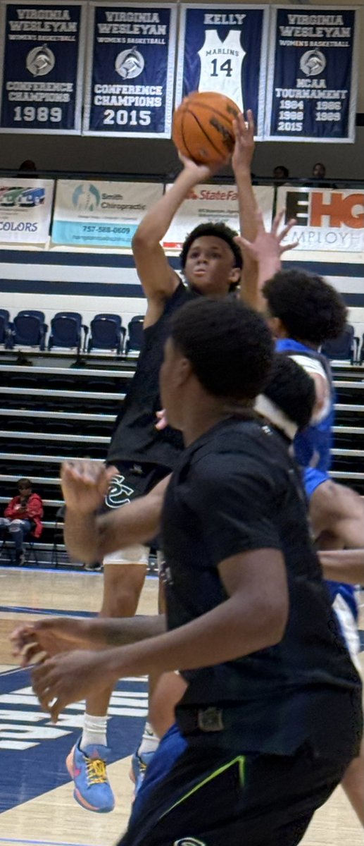 South County HS’s Johnny Anderson in action during an outstanding performance at the 2025 VWU Team Camp where he earned camp MVP honors.  He’s one of the top prospects in Virginia!  We featured the sharp shooting guard after the 2024 VWU Team Camp, check it out: