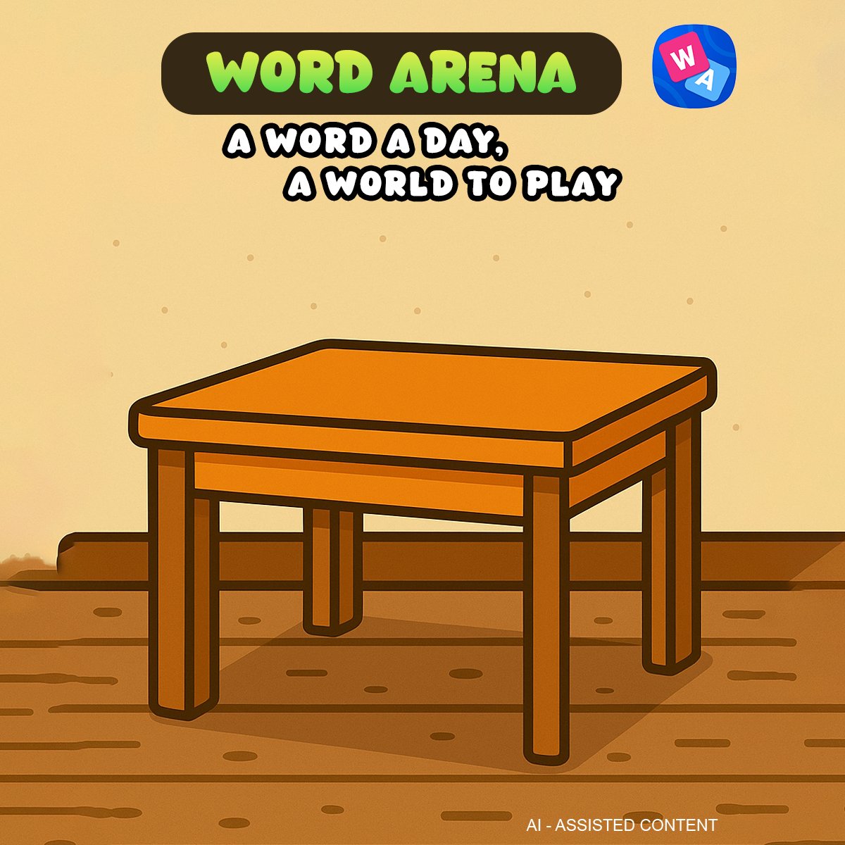 Word_Arenaa's tweet image. 🍽 Four legs and a flat top, it holds your meals or books with ease.
Can you guess this five-letter word of support?

#WordArena #DailyChallenge #WordGame 📚✨