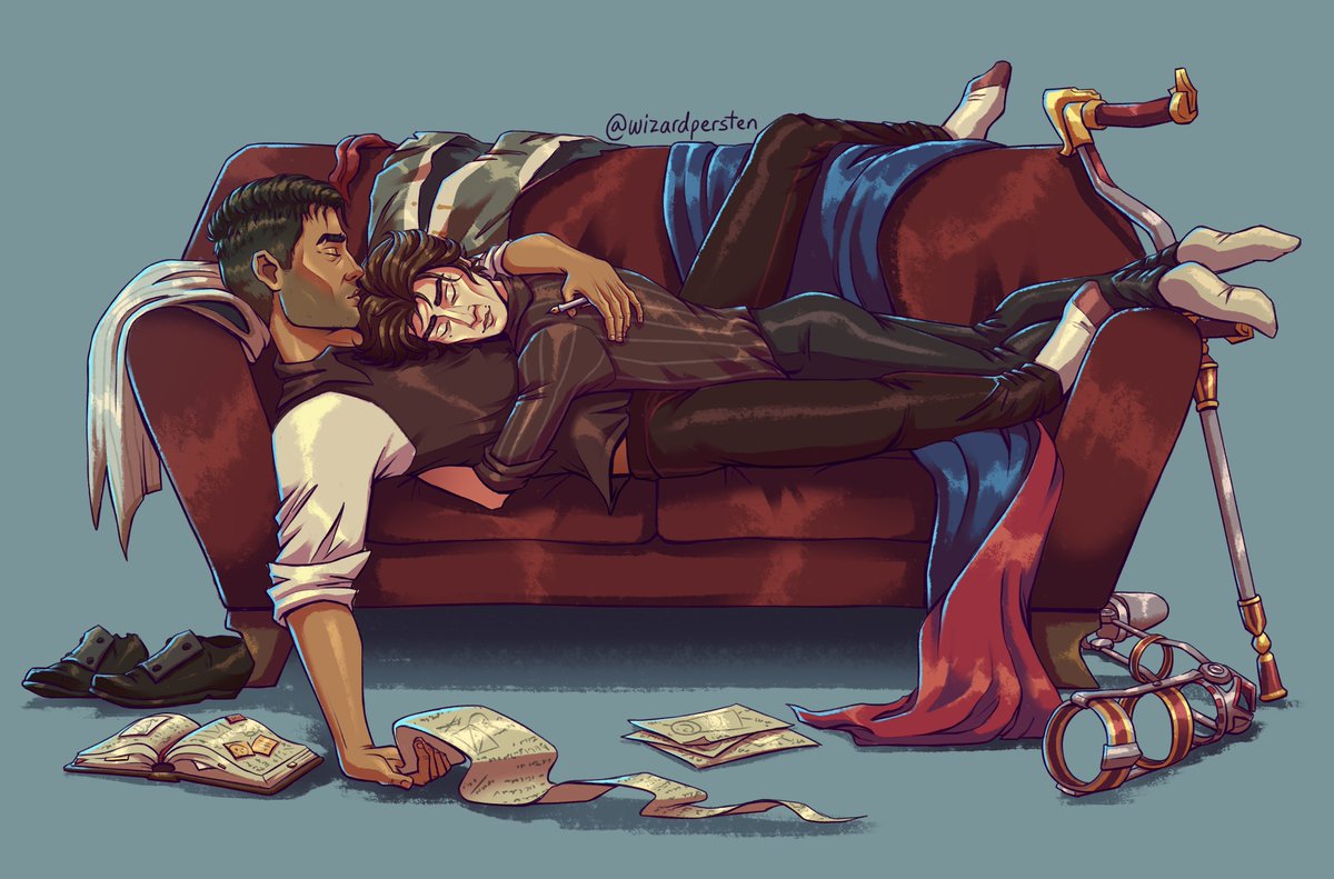 wizardpersten's tweet image. For day 4 of #jayvikfluffweek - 'bed time' 😴
although i guess this is more 'couch time' instead #arcane #jayvik