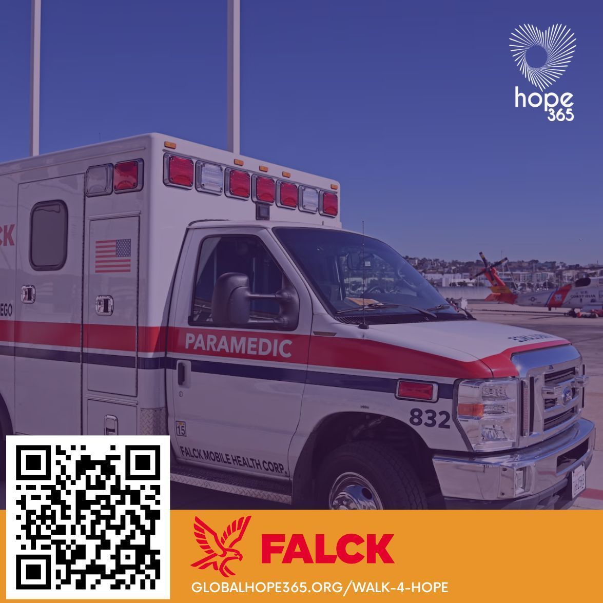 🚑 We’re excited to welcome Falck Mobile Health Corp (OC/LA) as a community partner at the 5th Annual Global Hope 365 Walk/Run!

 🩹 First aid demos
 📚 Health tips &amp; training tools
 🚨 Ambulance tours for kids and families
🎟️ Don’t miss it—register today: globalhope365.org/walk-4-hope