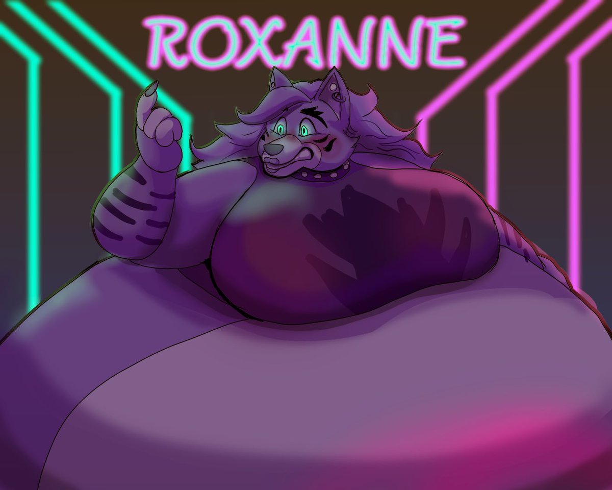 Well, the blues were on the playlist, but I think with the new upgrade, she’ll be singing the violets. Comm for anon. #roxannewolf #inflationart
#blueberryinflation