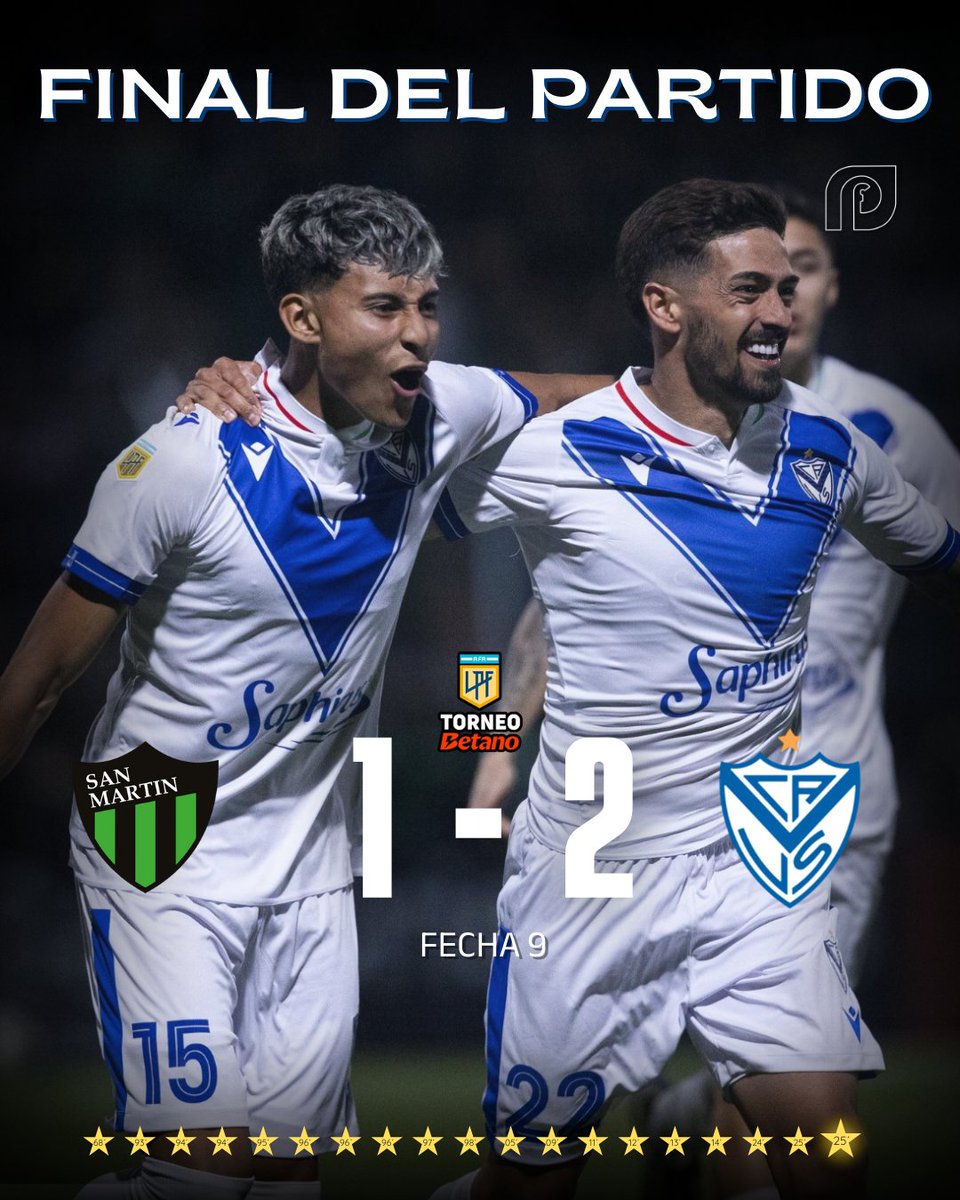 💪🏼 ¡GANÓ #VÉLEZ Y ES ESCOLTA!

✅ El Fortín venció 2-1 en San Juan a San Martín con goles de Lanzini y Godoy y quedó a un punto de Riestra.

🤔 ¿Opiniones?