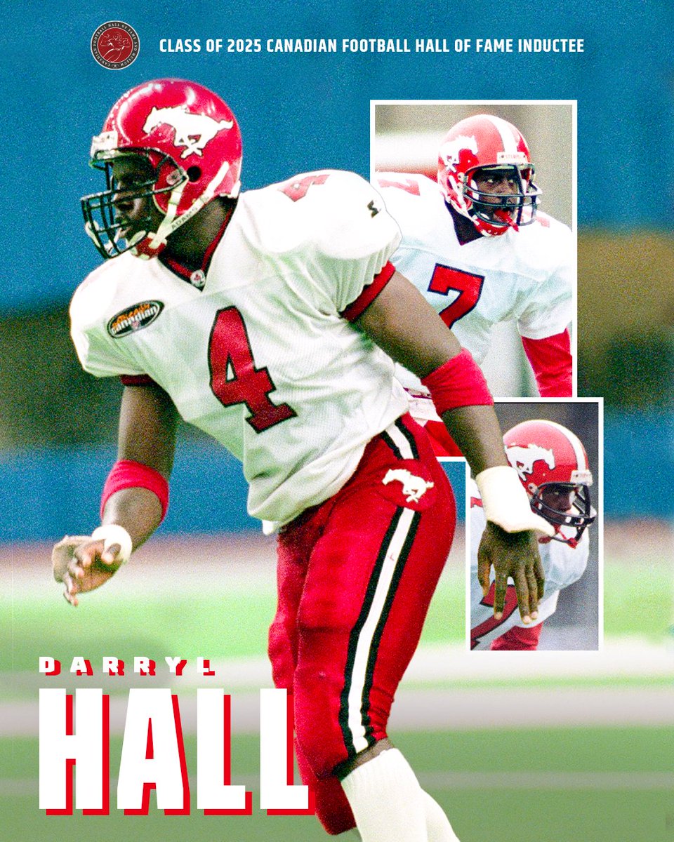 Darryl Hall, welcome to the Hall of Fame as part of the Class of 2025! 🙌

Join us for the Hall of Fame Ceremony LIVE on CFL+ 👇
📲: cfl.ca/2025/09/15/can…

<a href="/CFHOFandM/">Canadian Football Hall of Fame & Museum</a> | #CFL