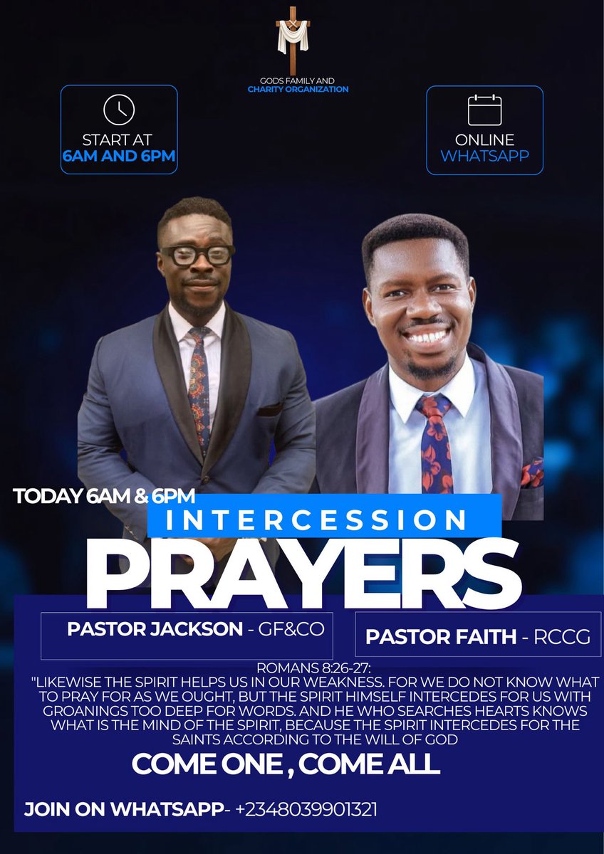 God want to meet with you today, God just want to talk, you’ve been so busy with out Him, why don’t you have a moment with Him today and share with Him heart to heart,it’s not a rocket science.The time is by 6am and 6pm today, bring all your problems and invite families etc