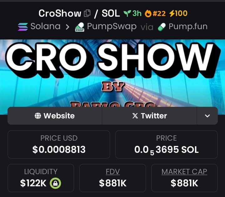 Gerardo_Wellz's tweet image. #Croshow ripped from $61K → $881K, locking in a huge 14.44x run! 🚀🐊

One wild climb — Croshow turned heads and bags got heavy fast. 💰🔥

CA:

9tTRFq88NeZFpD2DcSZDMEvkvHtLivBeYd1w5Chfpump