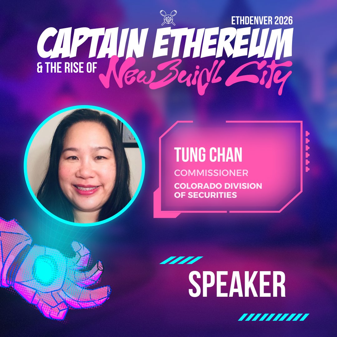 🎤 We’re excited to welcome Tung Chan, Commissioner, Colorado Division of Securities, as a speaker at ETHDenver 2026.

Tung's participation reminds us that in New BUIDL City, there’s somETHing for everyone to learn, create, and connect.