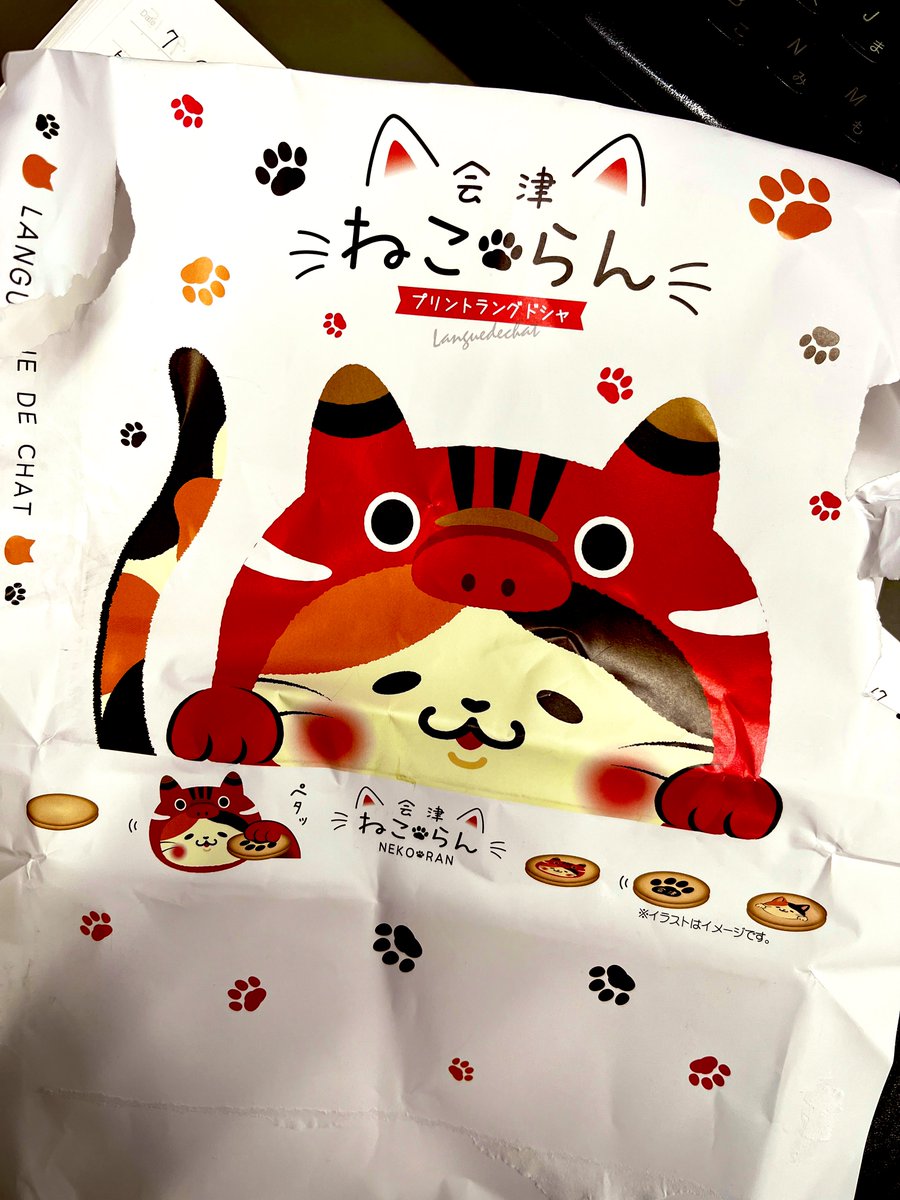 会津のお土産に買って見たんだけど可愛いのう 赤べこ羽織っている三毛猫w