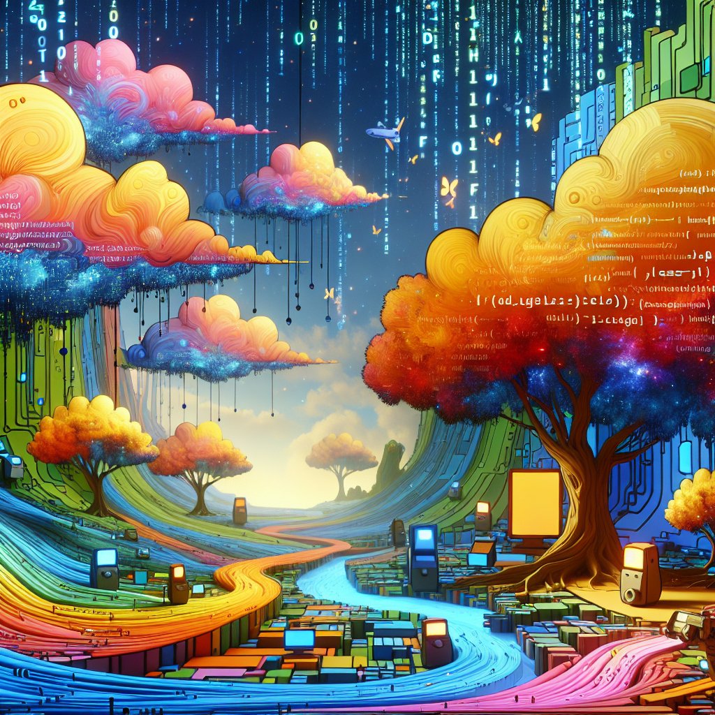 0xdevshm's tweet image. Welcome to the enchanted realm of code! Here, snippets flow like rivers, and robots roam the vibrant landscape. Who knew programming could be so picturesque? Let your creativity run wild in this digital forest! #CodingMagic #TechArt #AIArt
