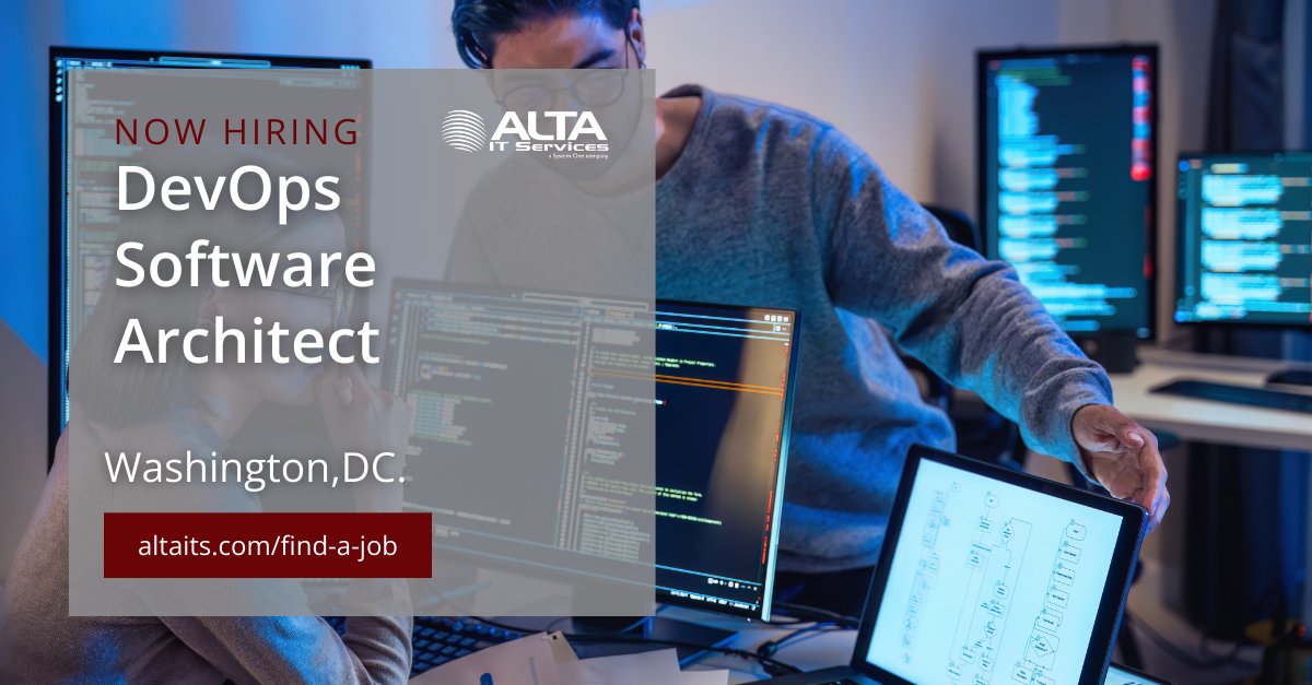 altaitservices's tweet image. ALTA IT Services is #hiring a DevOps Software Architect for work in Washington,DC. 
#ALTAIT #EnterpriseArchitecture #CloudComputing #DevOps #Microservices #SoftwareArchitecture
Learn more and apply today: ow.ly/q3P850WZoVF