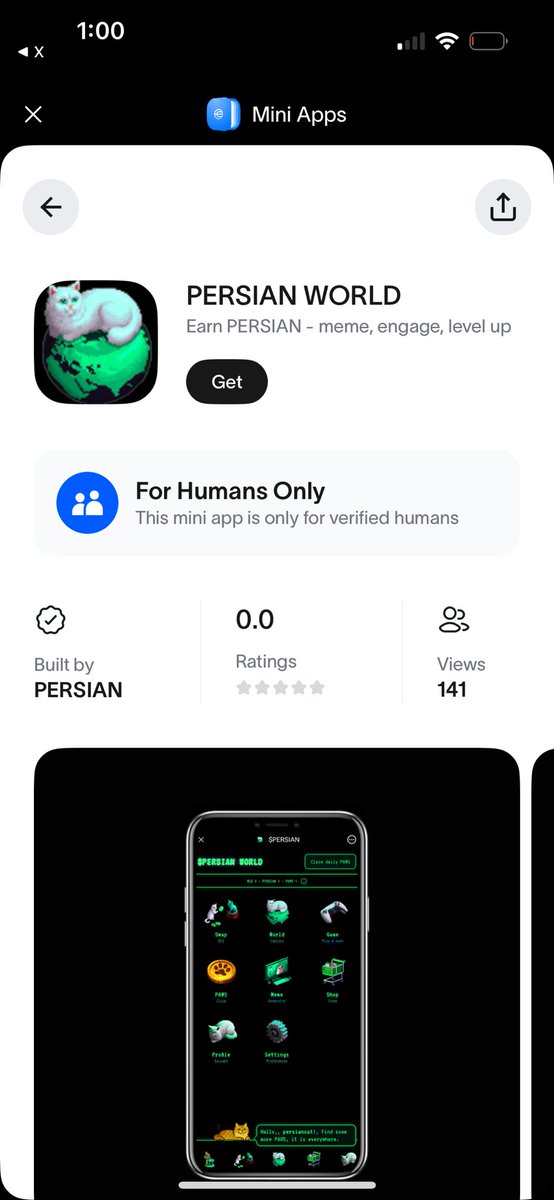 persianwld's tweet image. 🚀 Our World App Mini App is LIVE!
Now available inside World App ✨

✅ Persian GO mini-game
✅ World Board (global community)
✅ Avatar Shop &amp;amp; Customization
✅ Collect Paws Points
✅ Redeem Live Persian

👉 Download World App &amp;amp; check it out NOW!

#WorldApp #MiniApp #Persian…