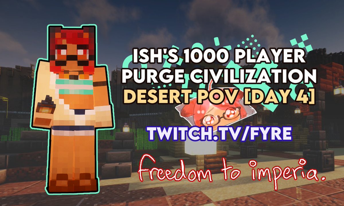 the assassinations and purge have snuffed out my whimsy. I've got to do something, ANYTHING. #statesmp

🔴 fyre.red/live