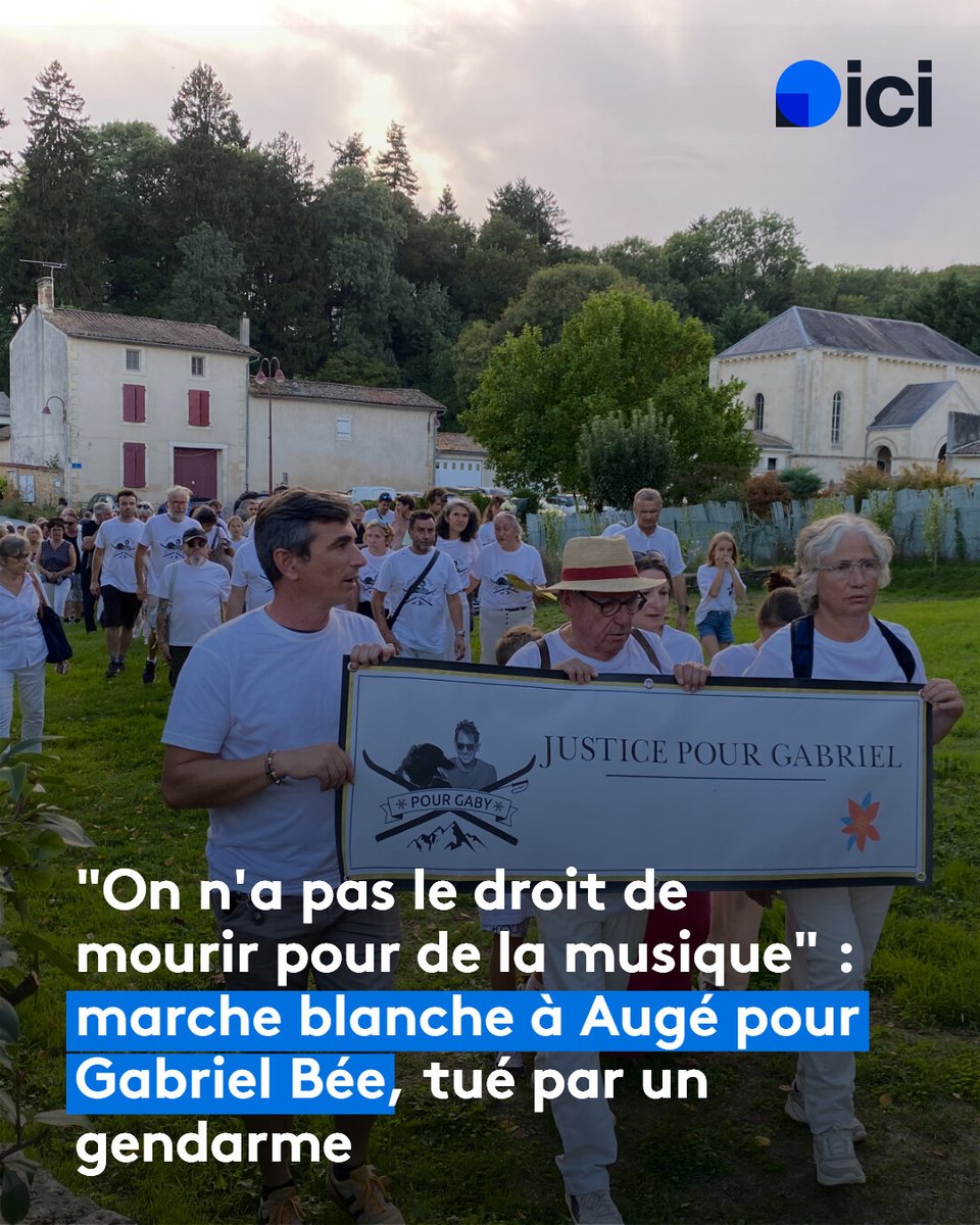 "On n'a pas le droit de mourir pour de la musique" : marche blanche à Augé pour Gabriel Bée, tué par un gendarme #DeuxSèvres
➡️ l.ici.fr/56x