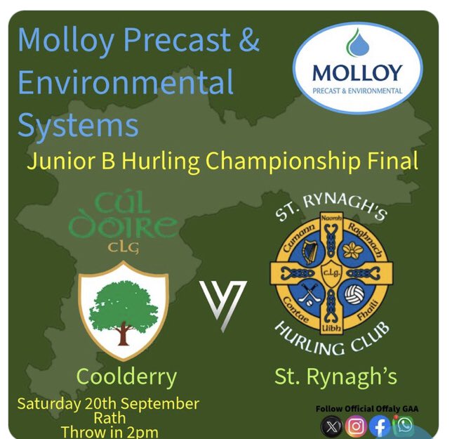 strynaghs's tweet photo. Best of Luck to the St Rynaghs Panel &amp; Team Management in the County Final v Coolderry at Rath on Saturday at 2pm.
This is an All-Ticket Games.
To Purchase Tickets, Please Click Here:

https://t.co/fulcEIb4cF https://t.co/9EC5qOddXi