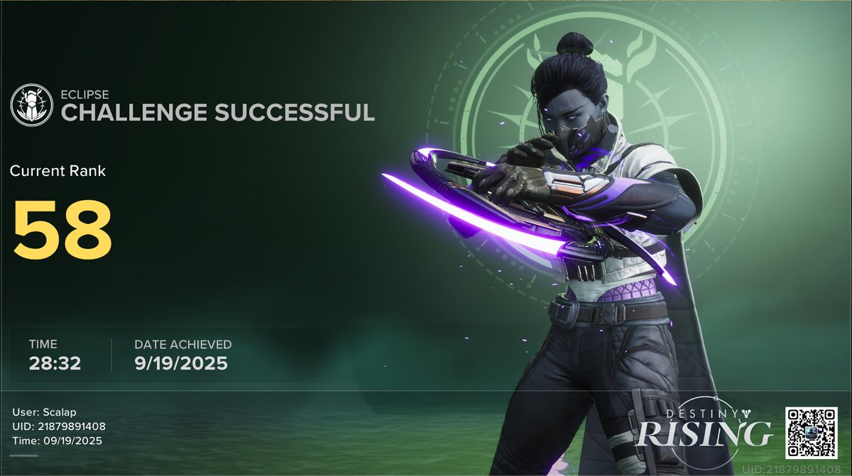 Allez dans l'top 100 - 58
GG les mecs <a href="/_DestinyRising/">Destiny: Rising</a>