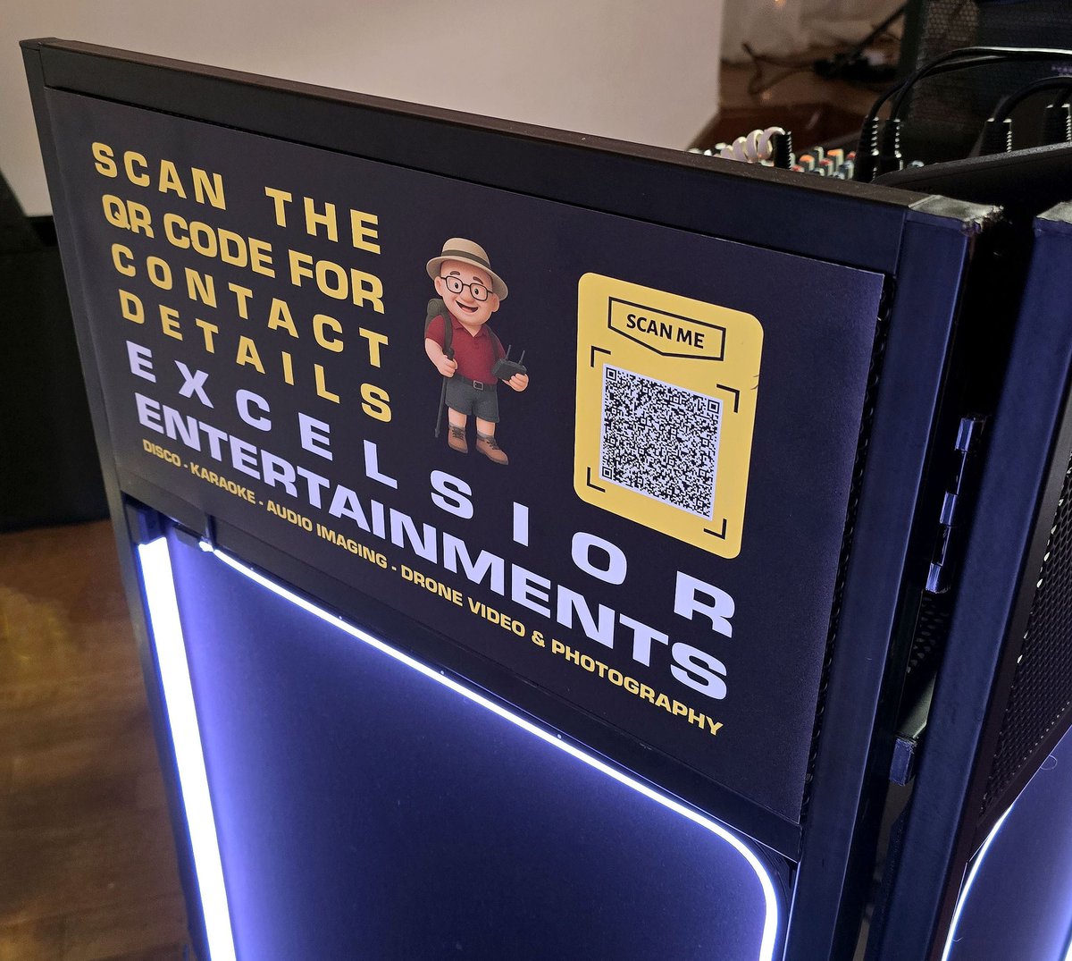 The magnetic signs are now attached to the DJ booth &amp; the QR Code is working perfectly. 

Always Hire A Professional. 

#weddingdj #weddingdjservice #mobiledisco #mobiledj #disco #karaokenight

#barnsleyisbrill