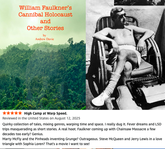 adavieauthor's tweet image. William Faulkner’s Cannibal Holocaust and Other Stories

A Venn diagram of history and popular culture with genres including science fiction, horror, speculative, and more. 

amazon.com/William-Faulkn…

other books available at:
andrew-davie.com