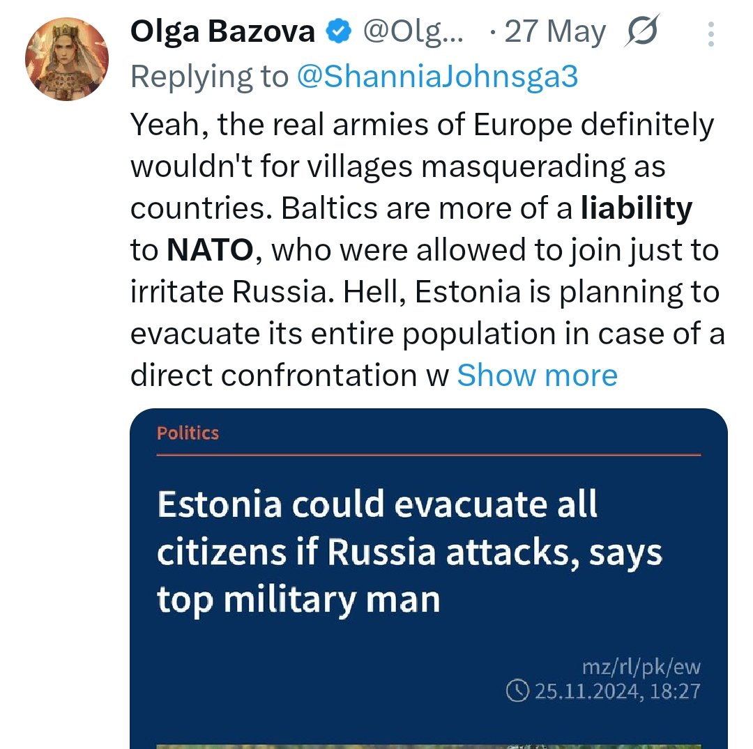 Sometime ago, I mused that the Baltics were let into NATO strictly to antagonize Russia and have always been more of a liability for the alliance, especially now. 

A much younger Joe Biden openly stated the former, Mark Rutte confirmed the latter. 

Today we saw the proof.